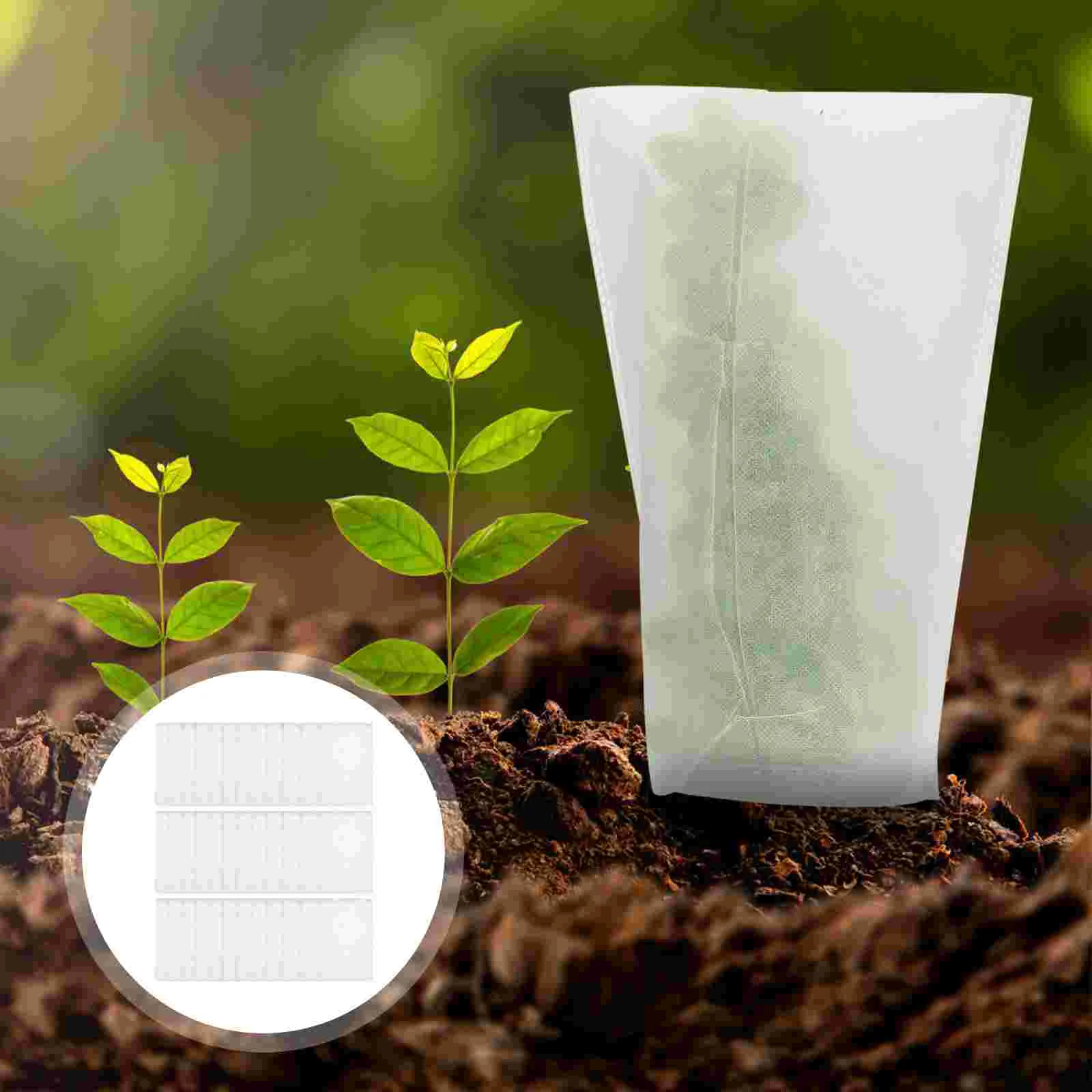 100 PCS Plant Grow Bags Plants Pouch Fabric Pots Nursery Bagging Garden Supplies