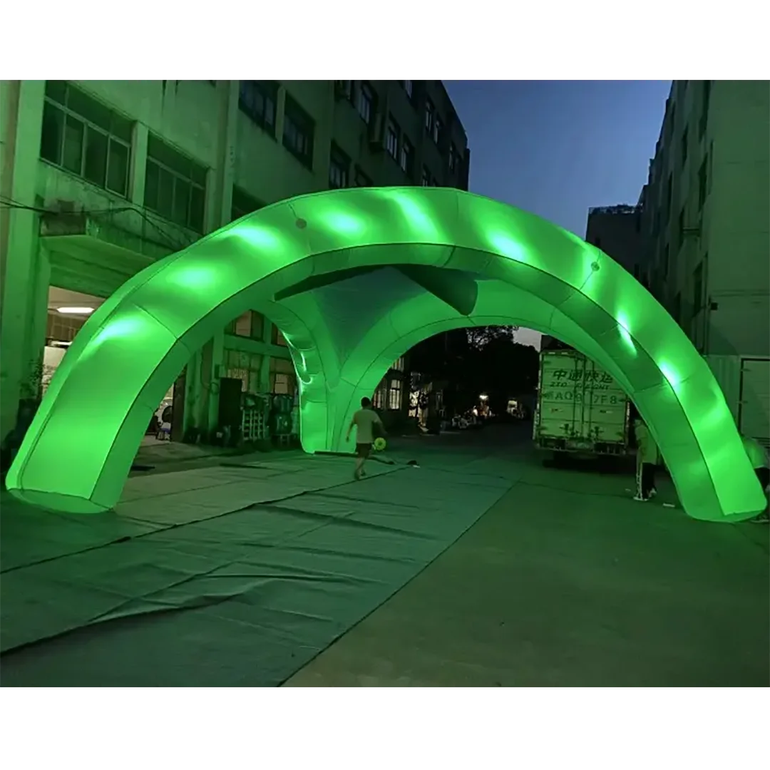 Giant Inflatable Arch Tent with Color Change LED Light Air Blow Nightclub Outdoor Event Decoration Props for Promotion
