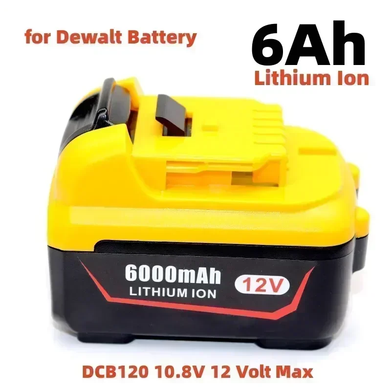 Baterai alat listrik DCB120 6.0Ah pengganti DCB120 baterai ion Lithium 12V 3Ah DCB123 DCB125 DCB124 d122 DCD710