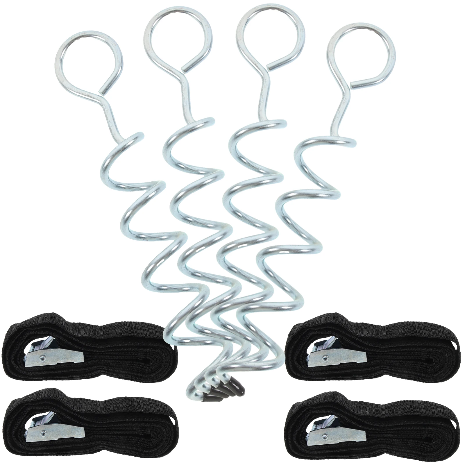 

1 set Tent Ground Anchor Kit Spiral Stakes Trampoline Stability Camping Supplies Firm Stable Pegs Outdoor Environment