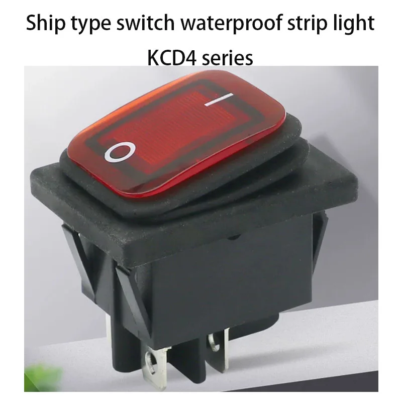 KCD4 series waterproof boat shaped switch with light, mechanical equipment and instruments, universal boat shaped switch
