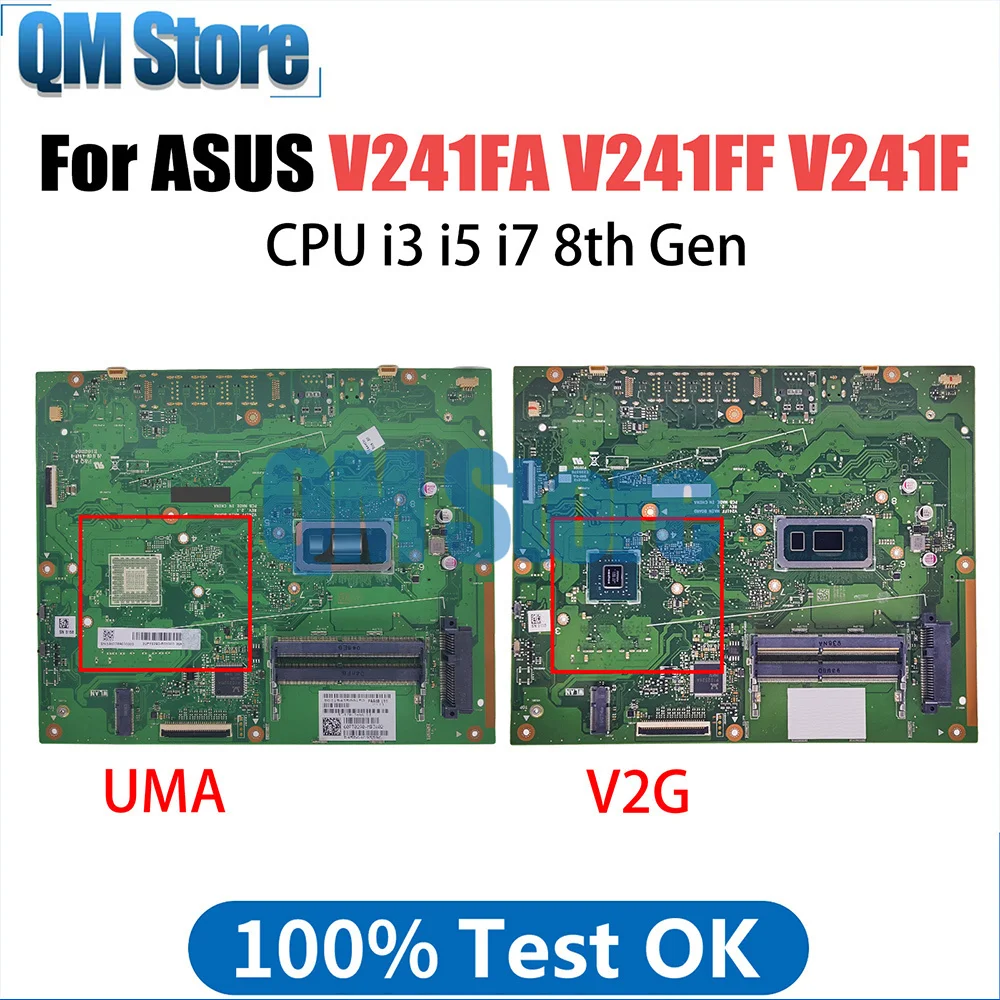 

Notebook Mainboard For ASUS Vivo AiO V241FA V241FF V241FA V241F All-in-one Laptop Motherboard with I3 I5 I7 8th Gen CPU Test OK