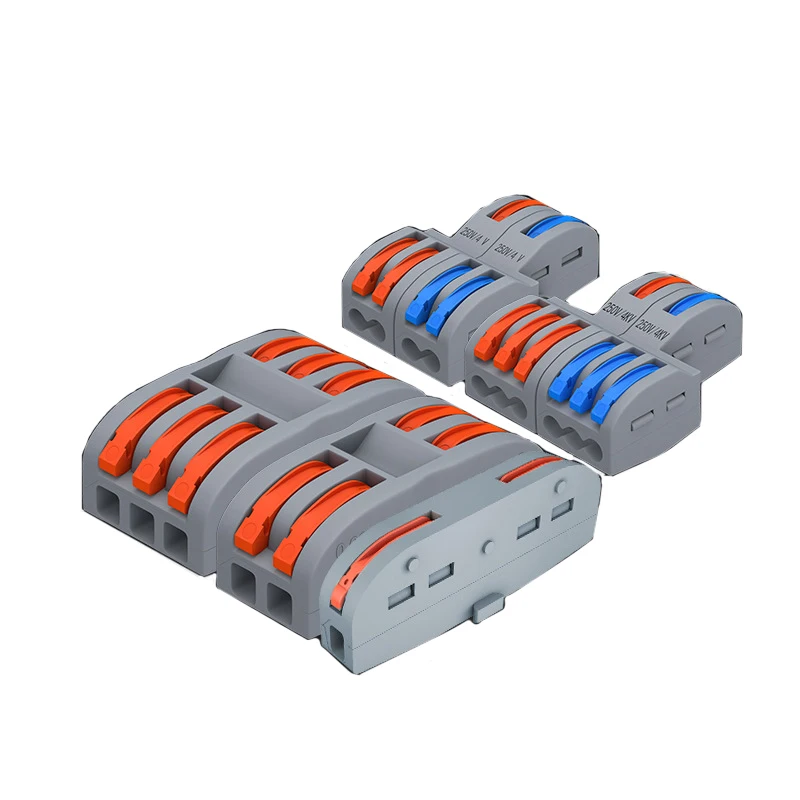 SPL-2/3/4/5 Mini Quick Wiring Terminal 2-In 2-Out,3-In 3-Out Parallel Wire Connection Connector, Press Type