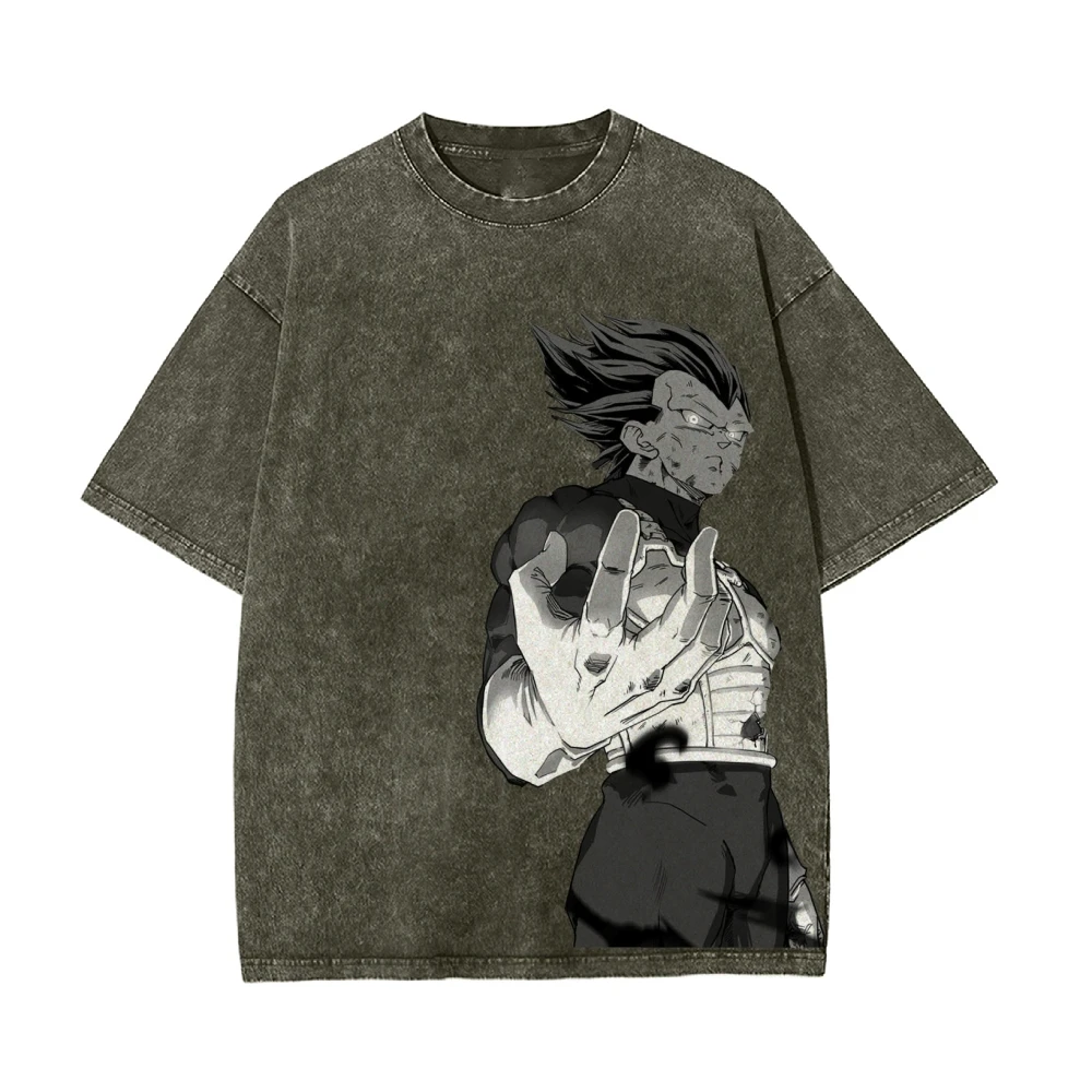 Japanese Style T-Shirt High-Quality Cotton Top Handsome Animation Character Printing Round Neck Loose Shoulder New Short Sleeves