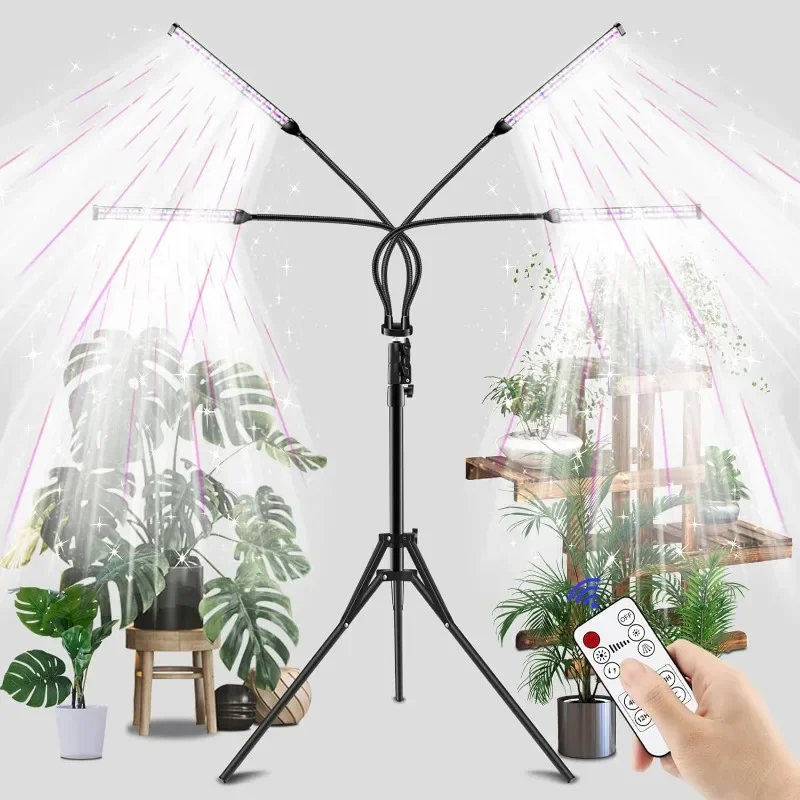 

LED Grow Light Indoor Plants - 300W 420LED Plant Light with 63" Extendable Tripod Stand,Dual Controllers,Full Spectrum