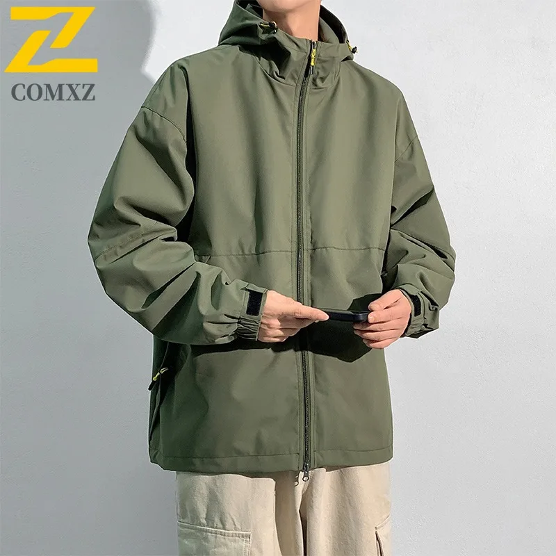 

Men's Mountain Outdoor Jacket Korean style Waterproof Windproof Softshell Hiking Coat Techwear Tactical Hooded Trekking Parka