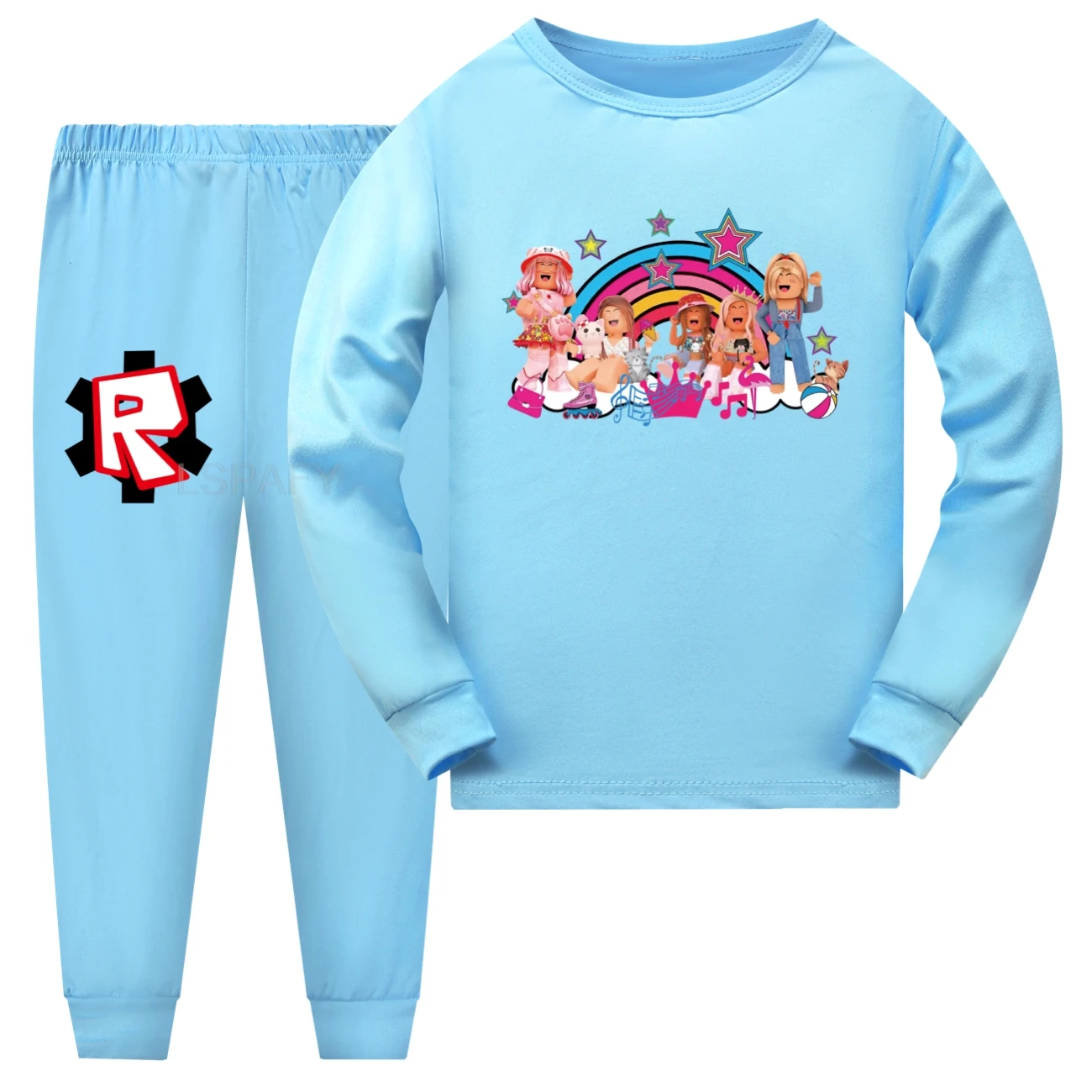 حار ROBLOX بيجامات للأطفال مجموعات القطن الفتيان ملابس خاصة دعوى الفتيات منامة الكرتون منامة تي شيرت + السراويل 2 قطعة ملابس الأطفال #3