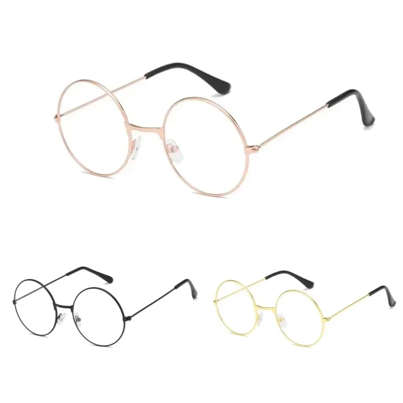 Cosplay Anime Vintage Transparent Fashion Glasses for Women Men  Anime Frame Round Adult Clothing Props Disguise Glasses Gifts