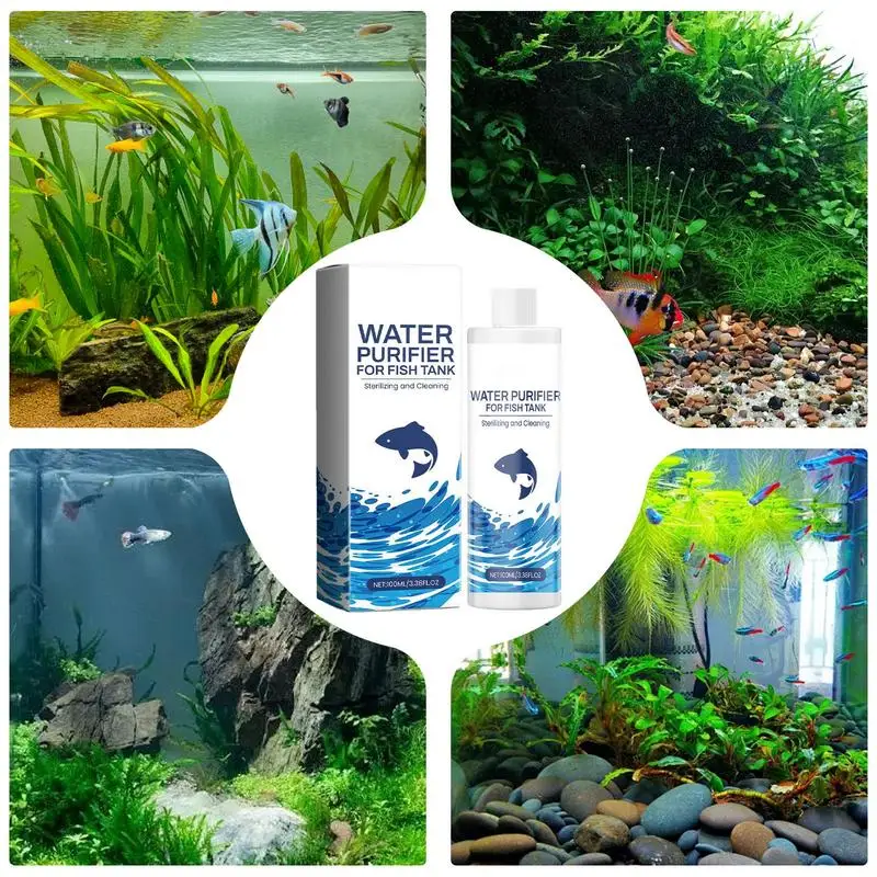 100ml Fish Tank Water Clarifier Aquarium Safe Household fish tank decontamination cleaner Enhances Water Quality For Health