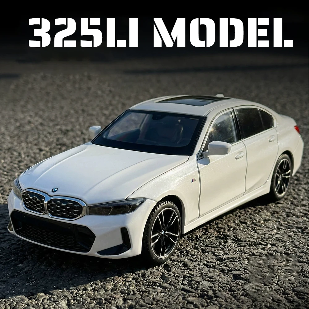 

Scale 1:24 325LI M4 Model Car Toy Exquisite Interior Wheel Steering Sound Light Pull Back Vehicle Models Gifts for Kids