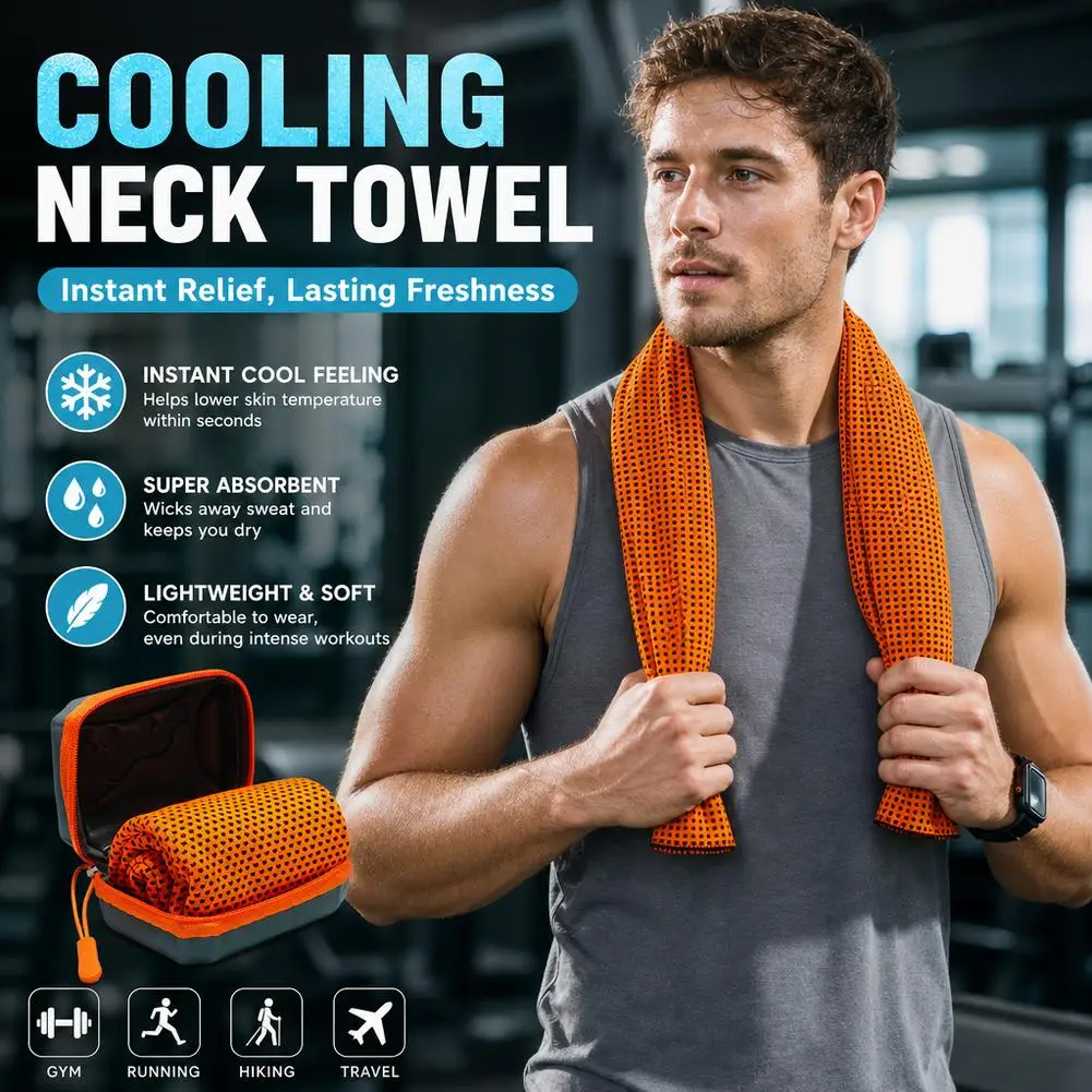 Cool Towel 30x80cm Instant Absorbent Breathable Summer Cooling Towels for Neck and Face for Men Women Runners Gym Workout Home