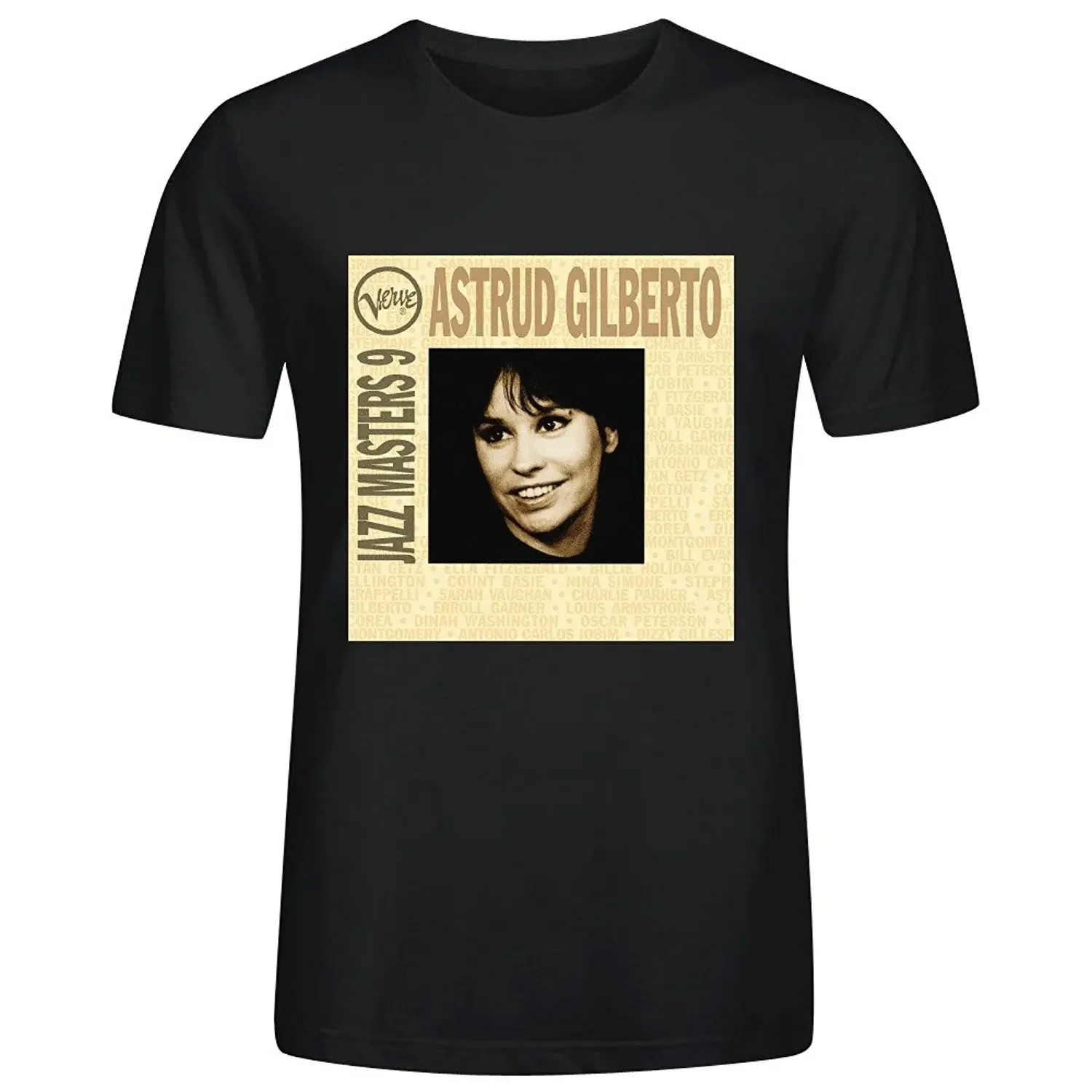Брендовая футболка, мужская модная футболка с круглым вырезом Astrud Gilberto Verve Jazz Masters, мужская футболка с коротким рукавом и круглым вырезом, летняя футболка