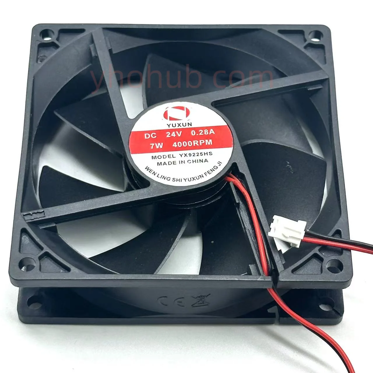 YUXUN YX9225HS DC 24V 0.28A 92x92x25mm 2-Wire Server Cooling Fan