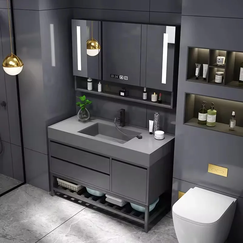 Large matte black wall-mounted bathroom cabinet 36 inches unique standing american bathroom vanitys set