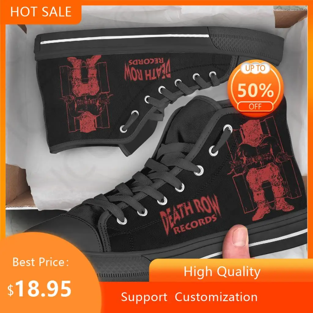 Death Row Records Mens Womens Teenager High Quality High Help Lightweight Casual Board Shoes Hot Fashion Sneakers Custom Shoe