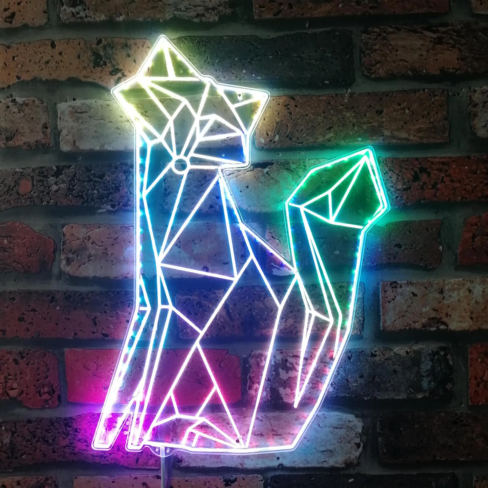 Fox Geometric RGB Dynamic Glam LED Sign st06-fnd-i0280