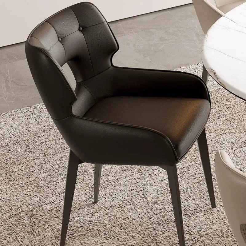 مسند ظهر أسود لتناول الطعام كراسي ديكور تصميم حديث مكتب لهجة الطعام كرسي أريكة غرفة المعيشة أثاث Sillas Para Comedor #4