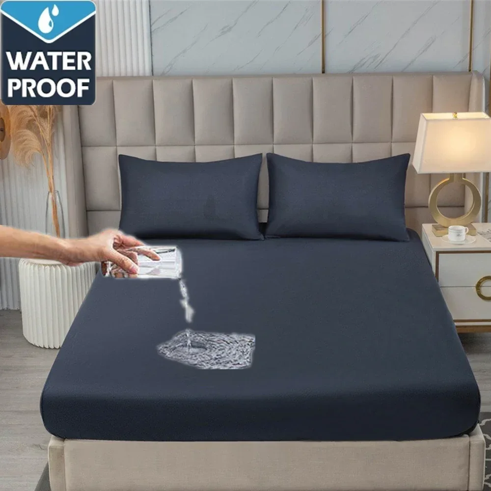 

Waterproof Mattress Covers Protector Adjustable Bed Fitted Sheets with Elastic Band Single Double King Size 100/150/180x200