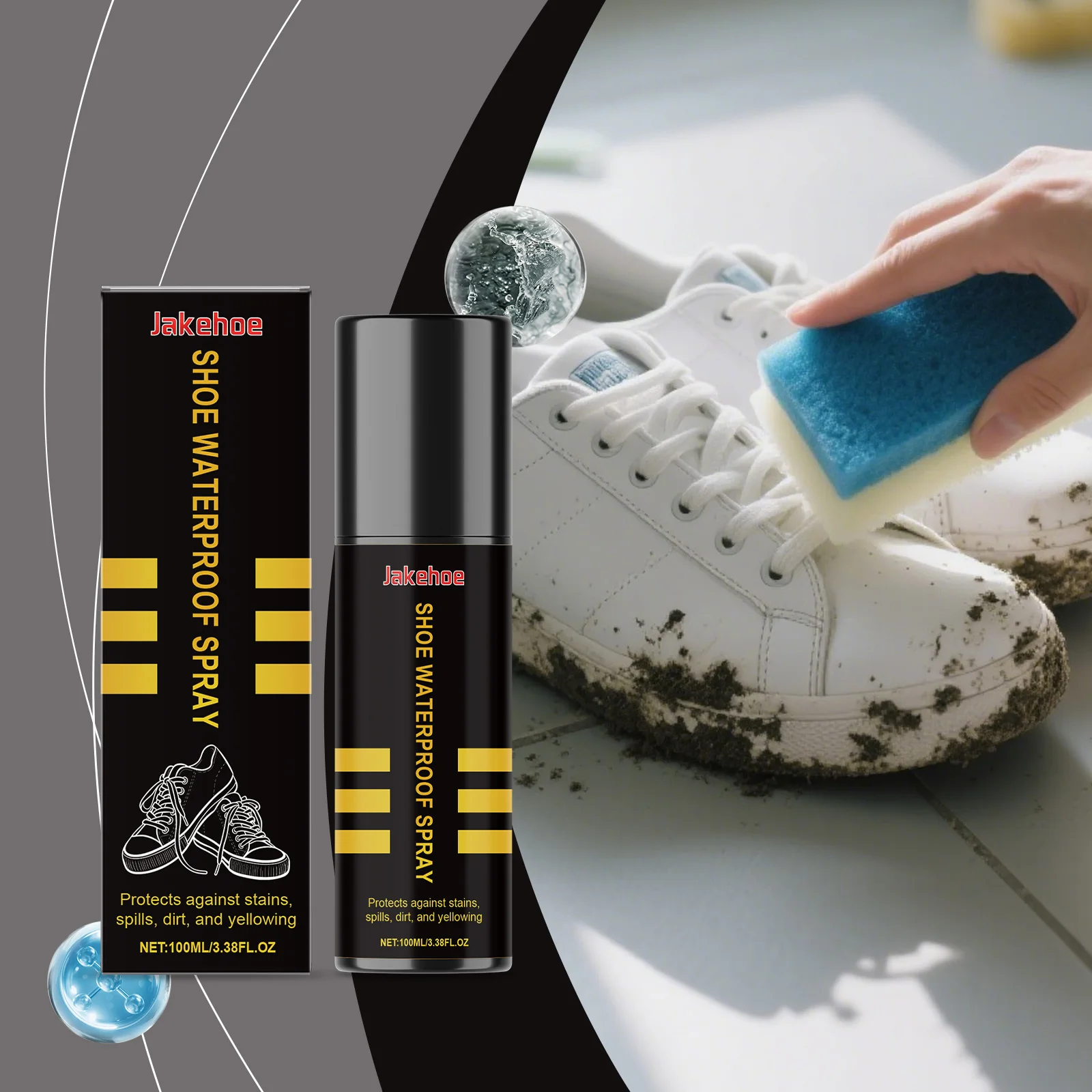 

Shoe Waterproof Spray Effectively Remove Stain Dirt Prevent Yellowing Keeping Shoe Dry Snow-Proof Cleaning Decontamination Spray