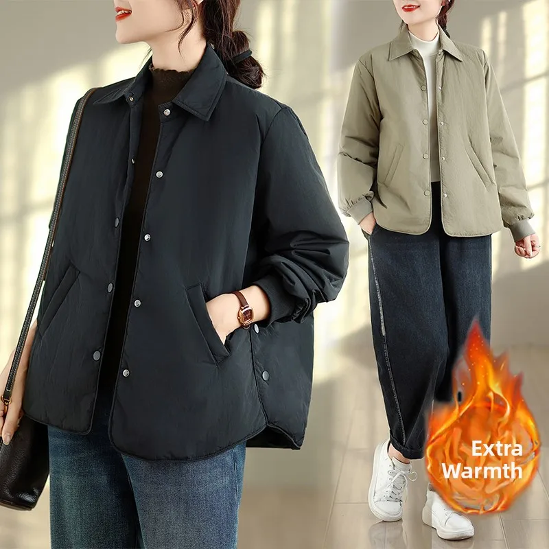 

Легкое хлопковое тютинское женское свободное пальто с воротником, однотонное пальто на одной пуговице, осенне-зимняя повседневная модная верхняя одежда