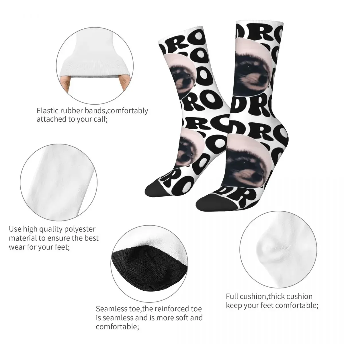 Cool Pedro Raccoon Dancing Meme Basketball Socks Funny Memes Polyester Long Socks for Unisex Non-slip