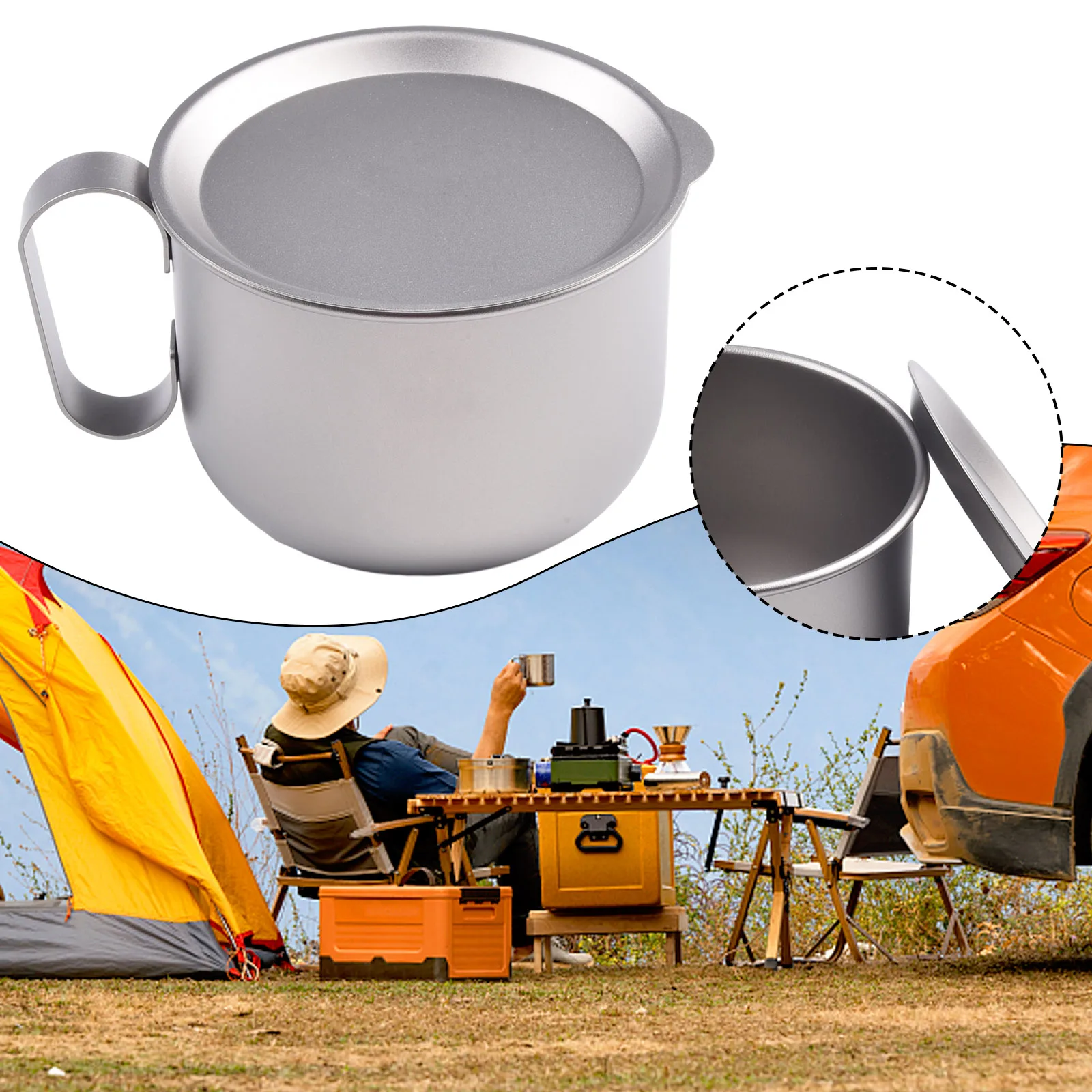 Outdoor Titanium Tea Cup for Hiking and Camping 500ml Capacity Lightweight & Round Bottom Edges for Efficient Heating