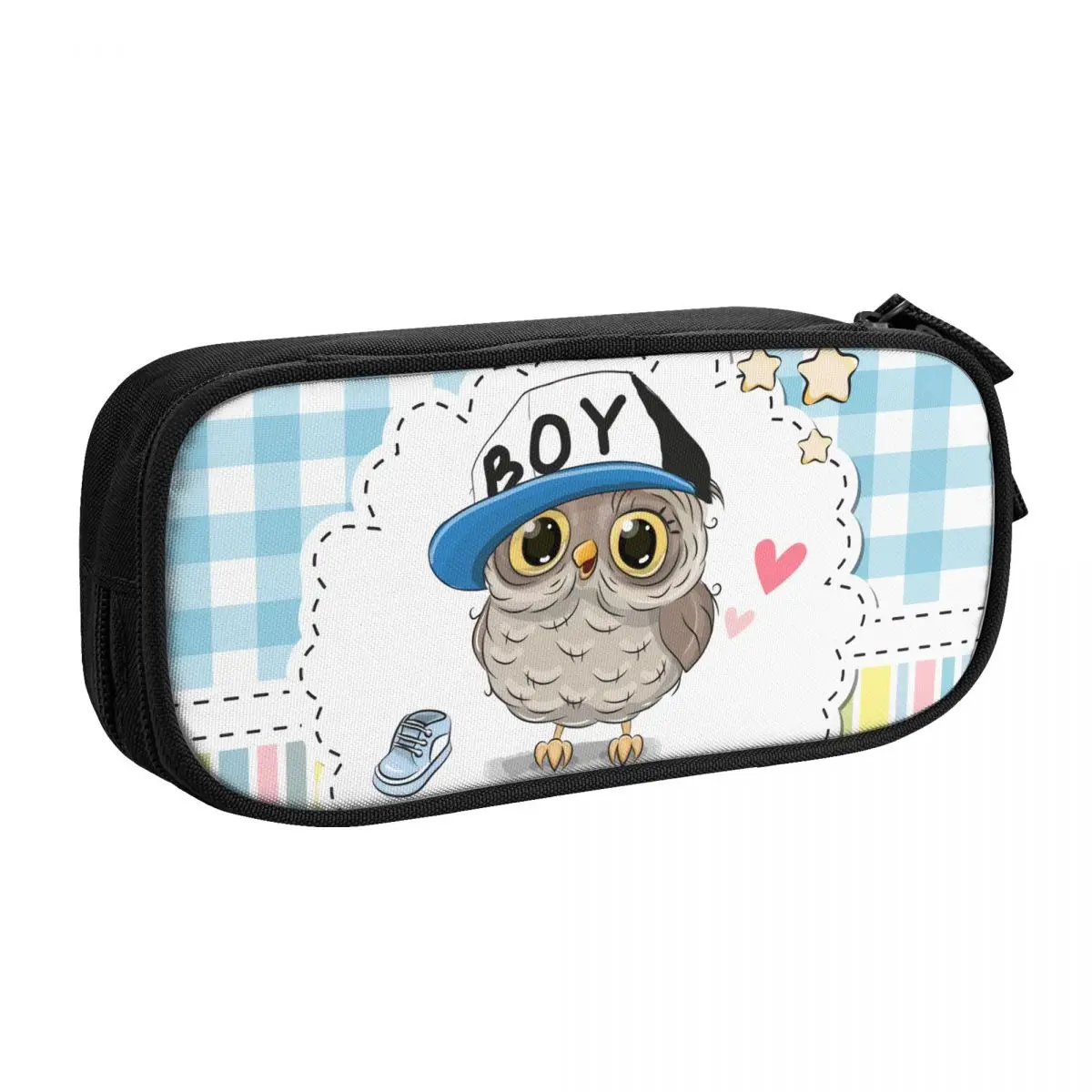 Customized Cute Cartoon Owl Baby Shower Kawaii Pencil Case Girls Boys Large Capacity Pencil Box School Supplies