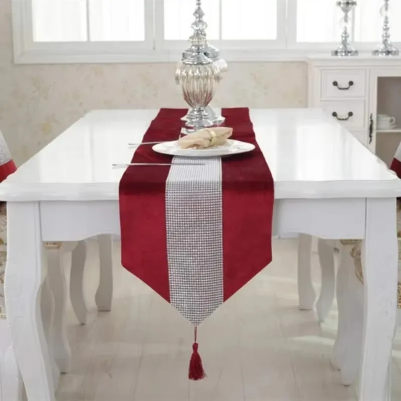 Glitter Sequin Table Runner 32*180cm Mirror Gold/Silver Foil Metallic Dining Table Decoration for Wedding Party Birthday
