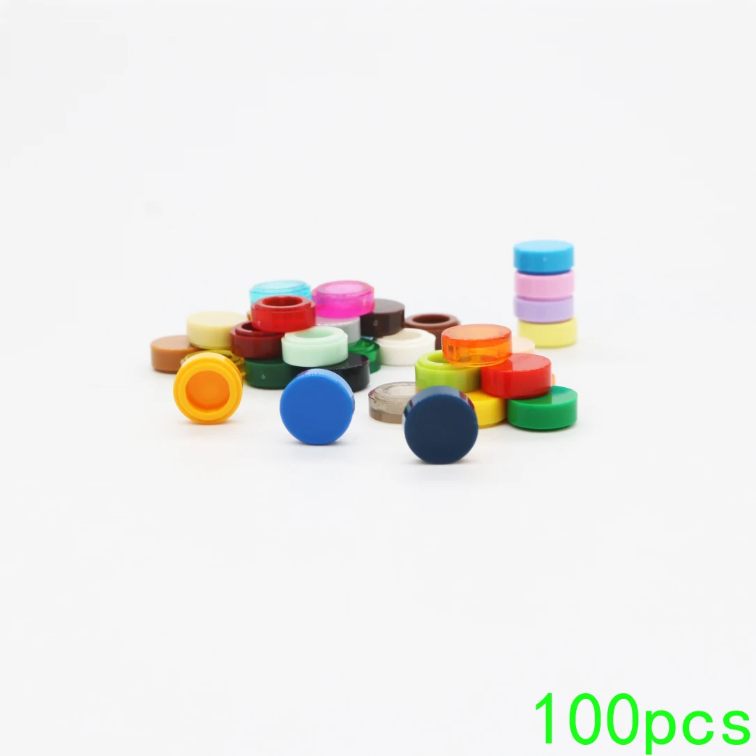 100PCS Assembles Particles 98138 1x1 Round Light Panel Building Blocks Bricks Kit Part High-Tech Education Toy For Children Gift