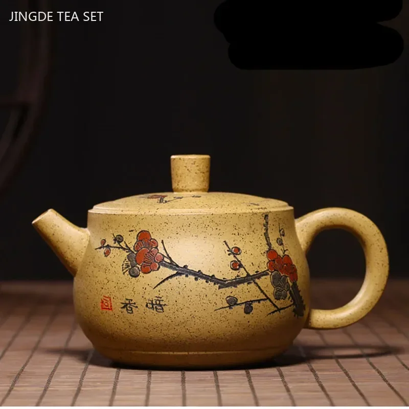 

Authentic Yixing Purple Clay Tea Pot Hand-painted Plum Blossom Beauty Teapot Home Filter Tea Infuser Chinese Zisha Tea Set