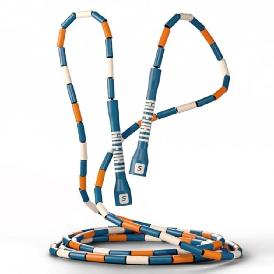 

Custom-Fit Beaded Jump Rope Adjustable Length for and Adults, Men and Women Durable Fitness Rope for Gym and Home