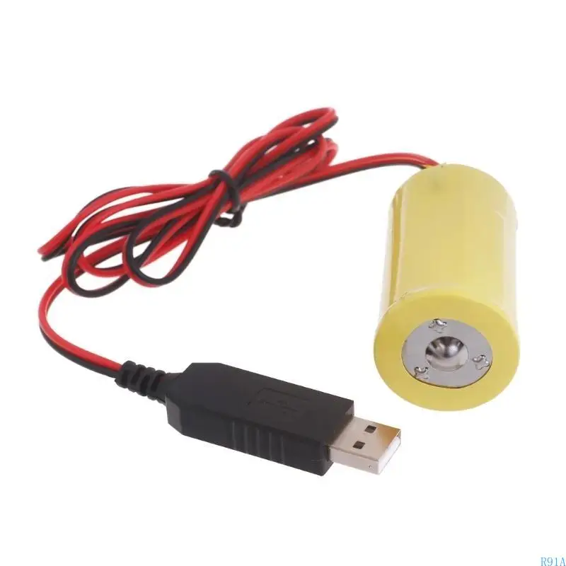 R91A Universal LR20 D Eliminadores batería USB Cable alimentado por USB Reemplace 2 piezas 1.5V D