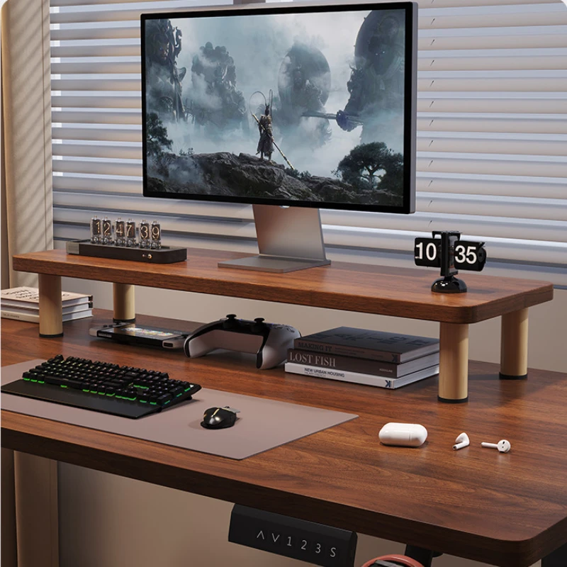 木製モニター台、デスクトップパソコン用ディスプレイ台、オフィ - Desk Setup Monitor And Laptop のレビューと価格