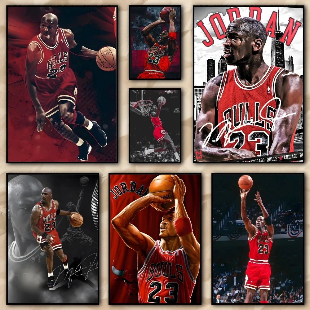 1PC M-Michael J-Jordan Painting Calligraphy HD Canvas Poster living room bedroom bar aesthetic decoration
