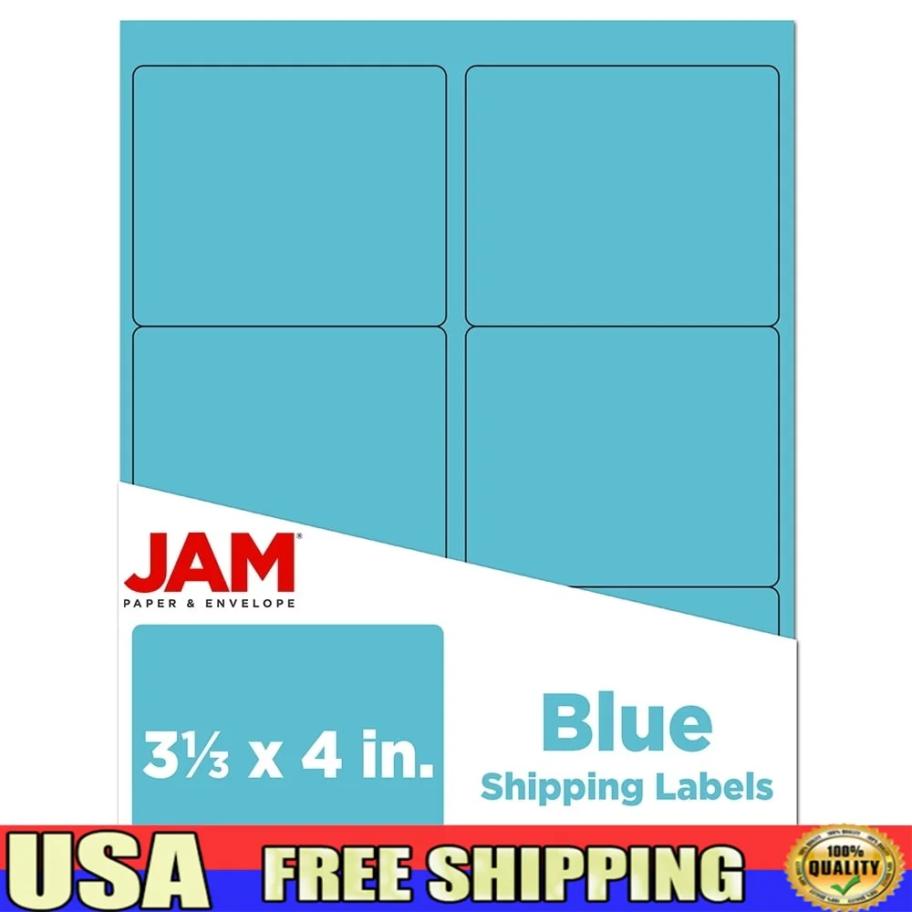 Etichette per indirizzi di spedizione grandi autoadesive Blu 3 1/3 x 4 pollici Confezione da 120 stampanti compatibili con l'organizzazione ideale per la spedizione