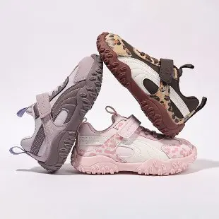 Fashion Korean-style New Child Casual Shoe Leopard Print Soft Soledshoeretro Girl Anti Slip Comfort Campus Walking Boardshoe