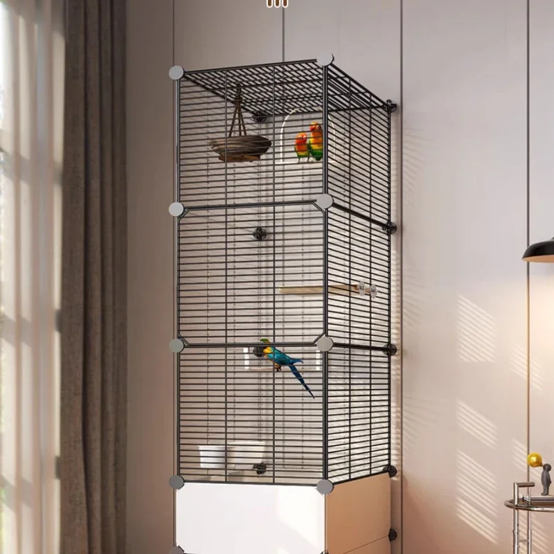 

Canarios Metal Bird Cage Accessories Shelf Vogel Palomas Toys Rabbit Cage Parrot Feeder Gaiola Para Passaros Pet Supplies CY50BC