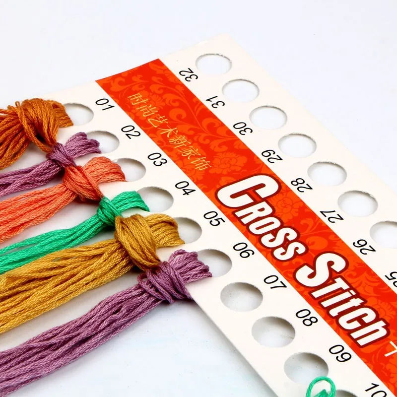 10 Pcs Thread Pad Paper Floss Organizer with Big Holes for Cross Stitching Sewing DIY Craft Needlework - 01~16 Hole Sizes