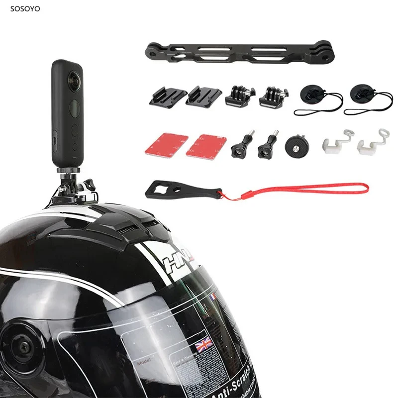 Insta360 onexアクションスポーツカメラアクセサリー用のオートバイヘルメットベースブラケットライディングエクステンションロッド取り付けアダプターキット
