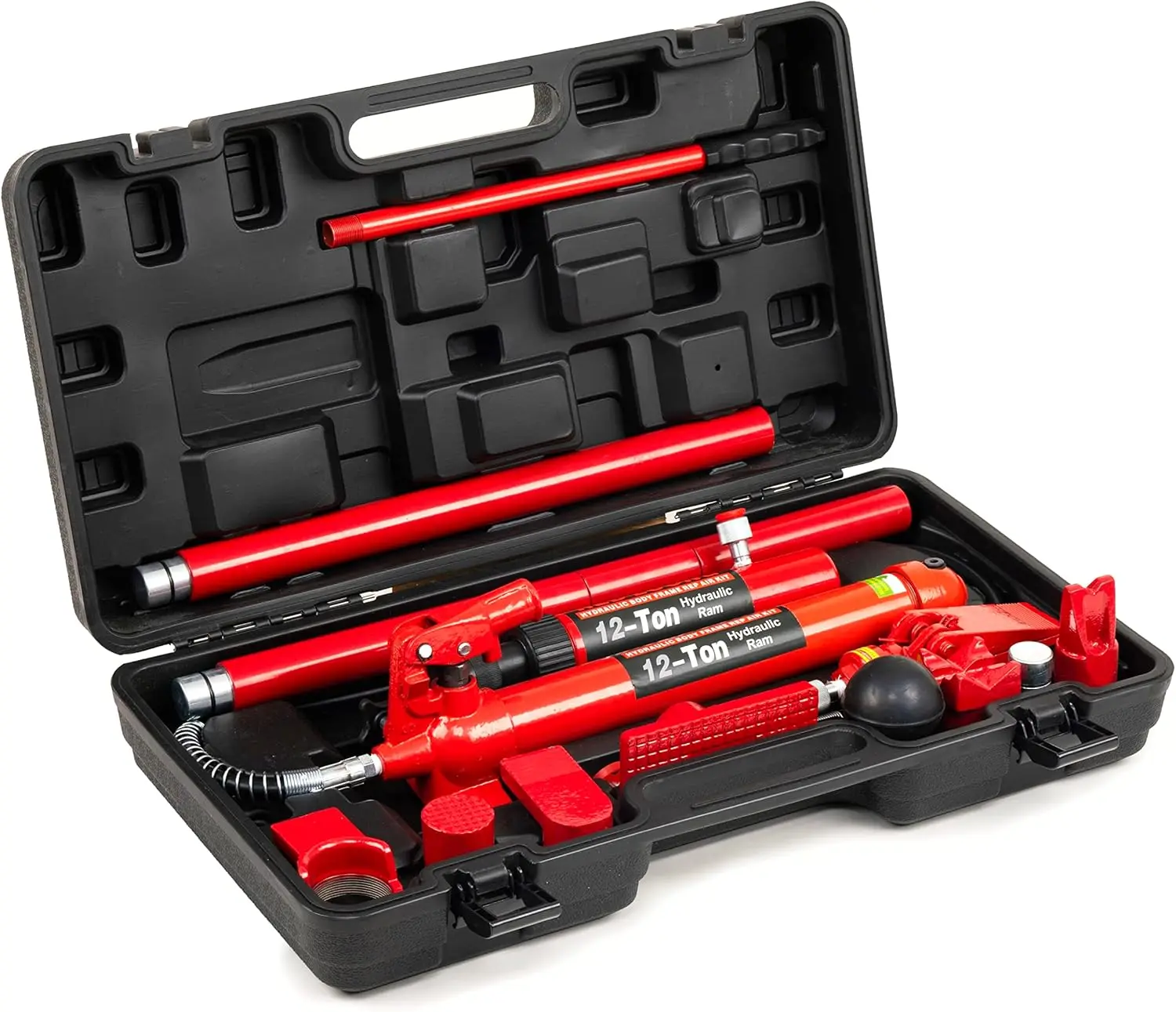 

Гидравлический набор Porta Power на 12 тонн, мощный гидравлический цилиндр и насос, инструмент для ремонта кузова автомобиля с удлинительными трубками