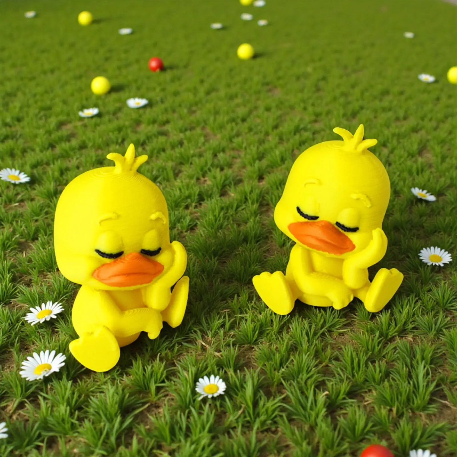 5PCS 3D Printed Creative Angry Duck Set Desktop Ornament Cute Weird Duck Car Interior Decor Funny Birthday Gift Duck Figurine view 4