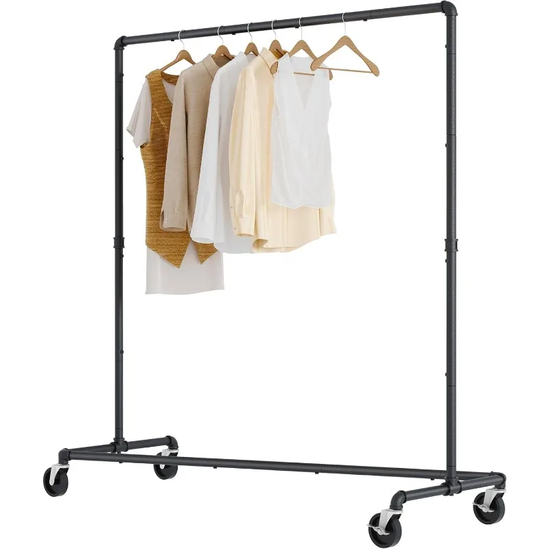 

Rolling Clothing Racks For Hanging Clothes Z Rack Hold 230LBS Industrial Clothing Rack with Wheels Lockable