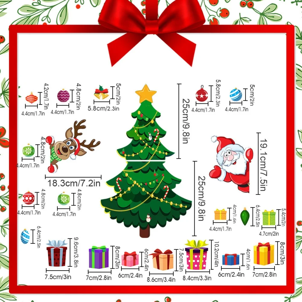 Christmas Holiday Magnetic Stickers for Metal Surfaces Including Fridge Door Mailbox and Car with Magnetic Backing