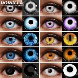 D'ORELLA 2pcs Colored Contact Lenses For Eyes Cosplay Colored Lenses Blue Contact Lenses Beauty Pupils Halloween Eye Color Lens