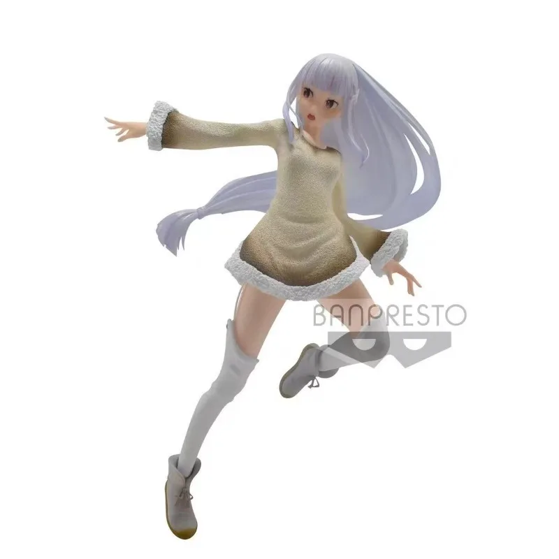 Em estoque original bandai banpresto re life em um mundo diferente de zero emilia anime figuras de ação modelo brinquedos ornamento presentes
