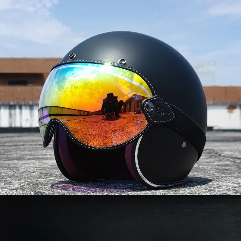 retro helmet strap goggles, locomotive full 4/3 bubble mirror, full helmet four-season goggles, motorcycle helmet mirror