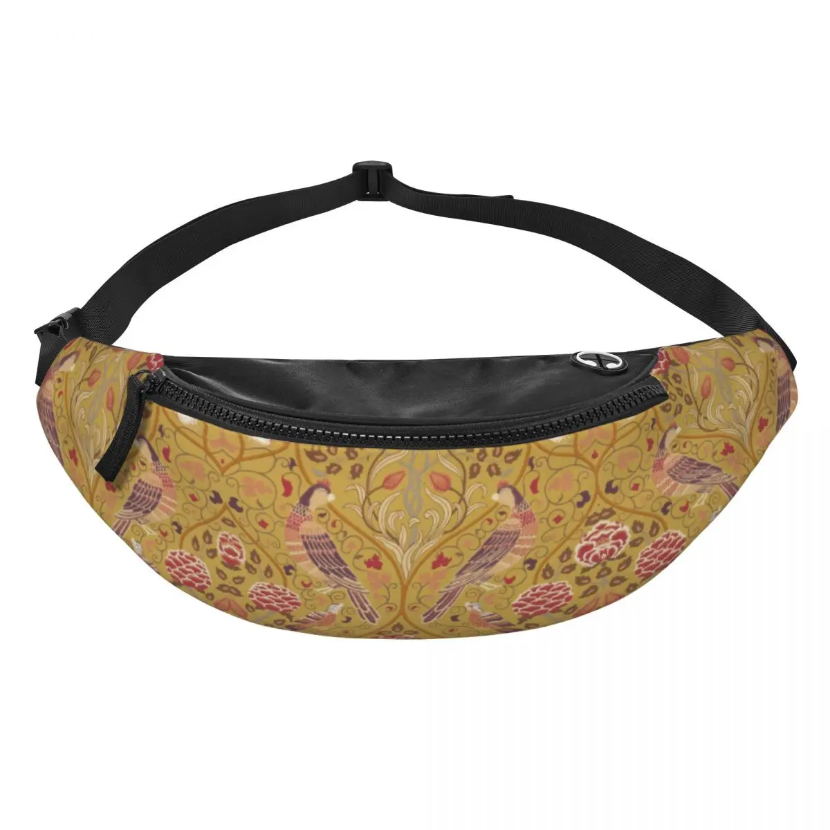 Casual Vintage Floral Pattern Por William Morris Fanny Pack Mulheres Homens Crossbody Bolsa de cintura para viajar Telefone Money Pouch