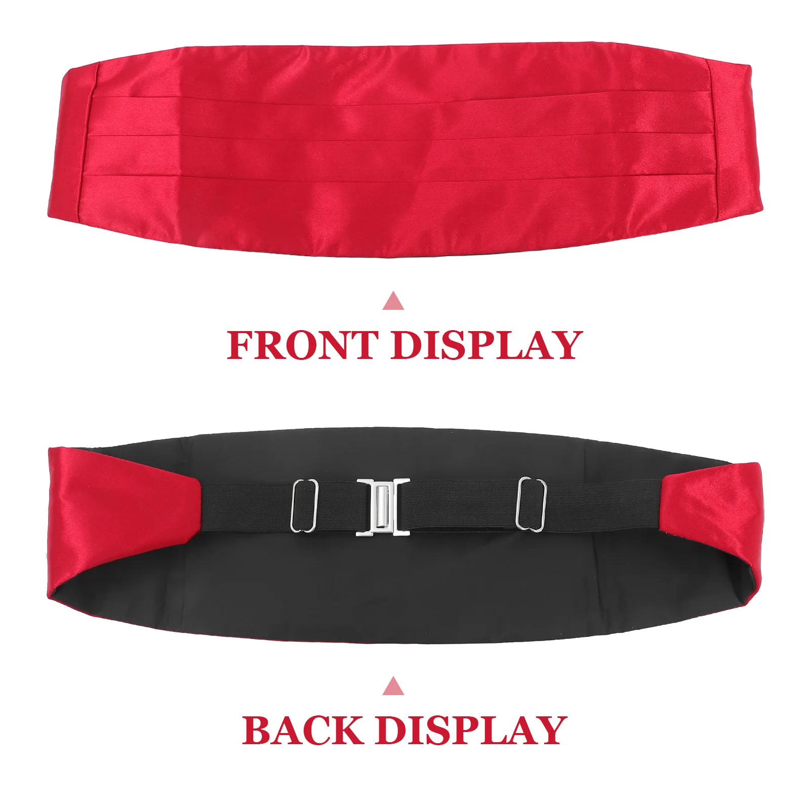 レッドサテンスーツカマーバンド男性用調節可能なフォーマルウエストバンドタキシードアクセサリー結婚式イベントパーティードレスサテンウエストバンド