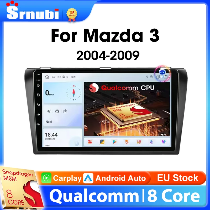 راديو السيارة اللاسلكي Carplay أندرويد لمازدا 3 2004-2009 مشغل وسائط متعددة 2 Din ستيريو Autoradio GPS والملاحة وحدة الصوت