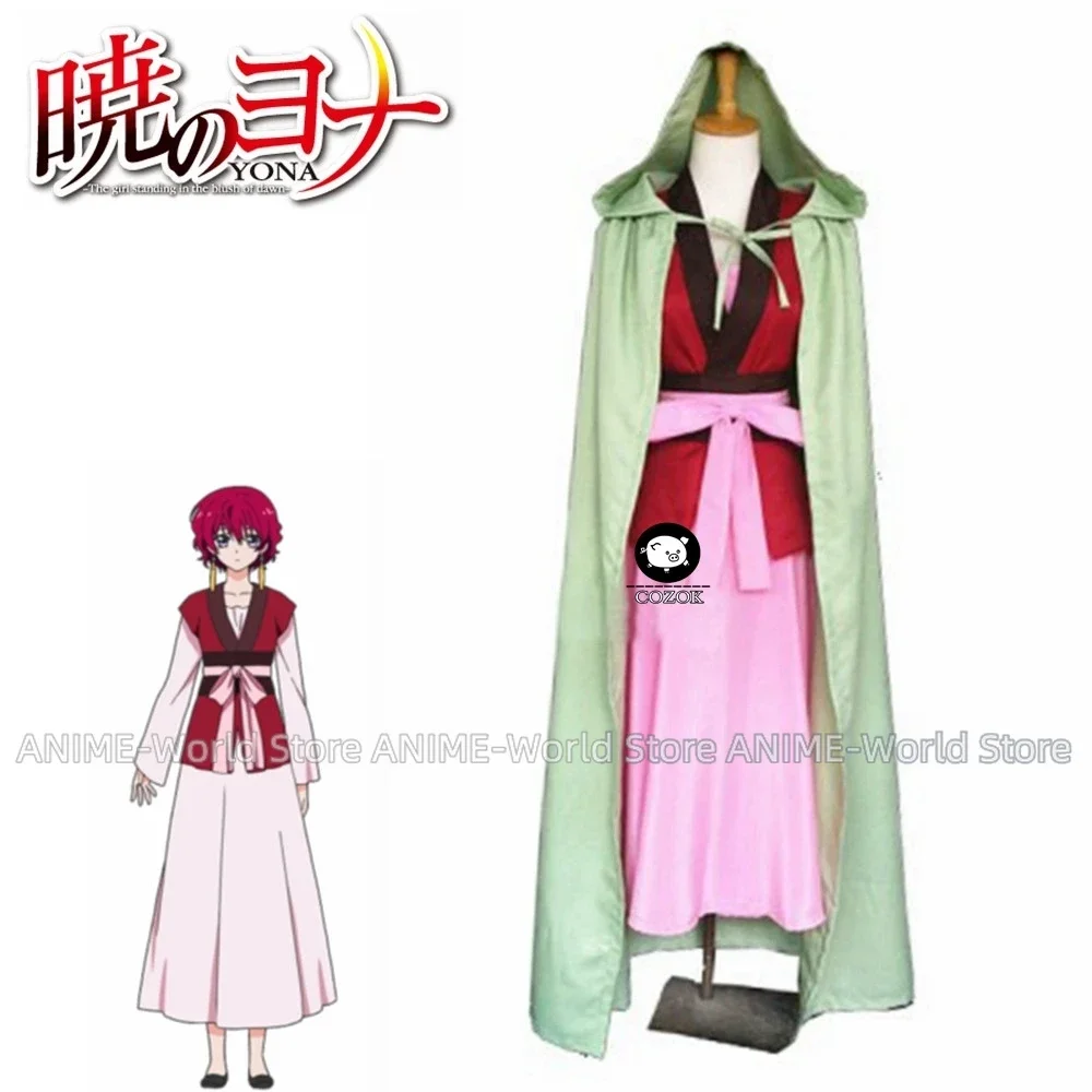 

Anime Akatsuki no Yona Princess Yona of the Dawn Princess Dress Cloak Women Cosplay Costume Outfits Full Set Custom Made Adult